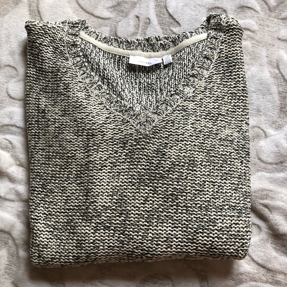 Cloth by RD Cream Sweater with Patched Elbows